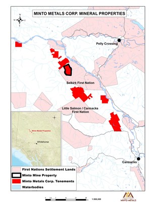 Figure 1. Regional Map of Minto Metals Corp. Projects. (CNW Group/Minto Metals Corp.) Figure 1. Regional Map of Minto Metals Corp. Projects. (CNW Group/Minto Metals Corp.)